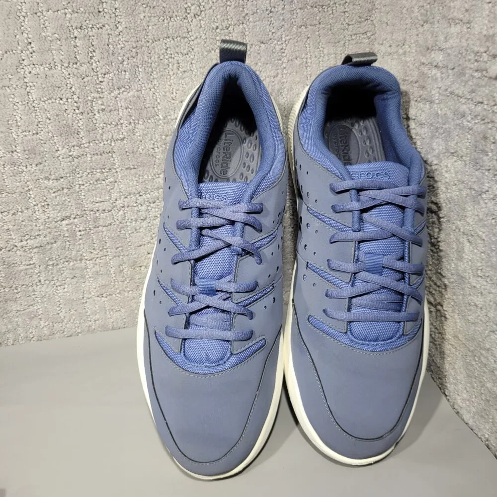 Crocs On The Clock 209475 Mens Size US 14.5 Storm Blue Nubuk Work Sneaker Shoes
